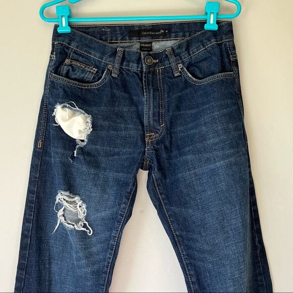 Men’s Calvin Klein Distressed Straight Cut Jeans Size 30 - Picture 3 of 12
